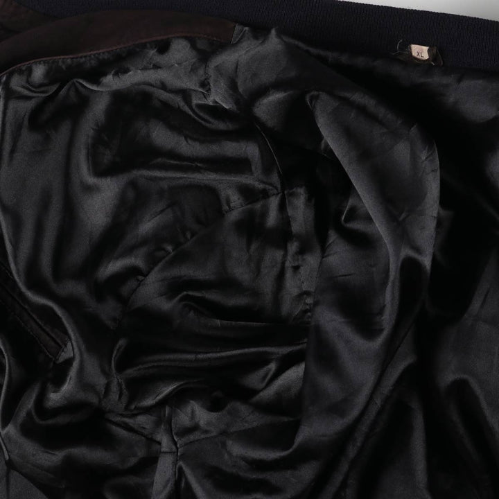 Vintage suede leather blouson, men's size XL Genuine Leather Suede Leather brown type Vintage Second Hand