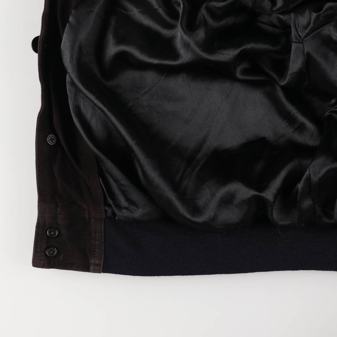 Vintage suede leather blouson, men's size XL Genuine Leather Suede Leather brown type Vintage Second Hand