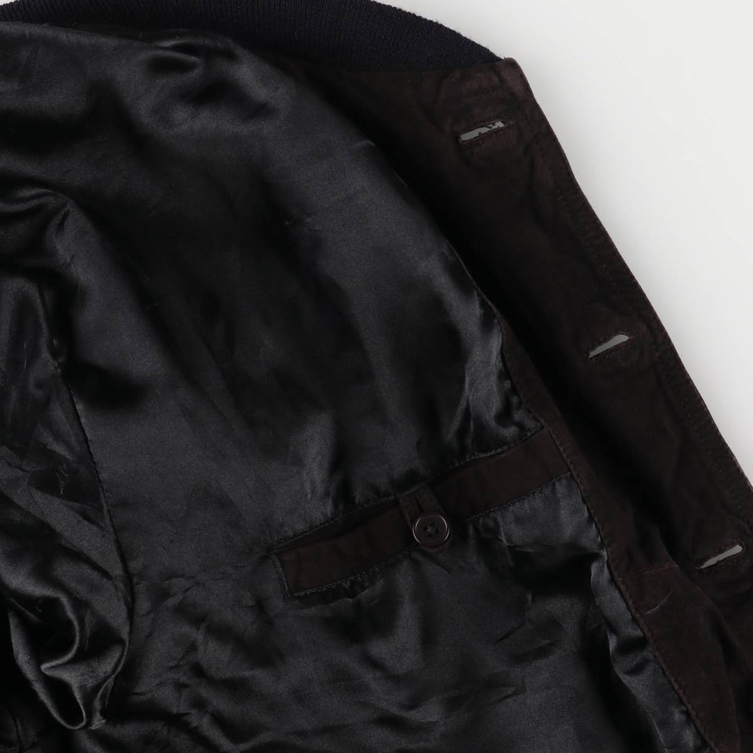 Vintage suede leather blouson, men's size XL Genuine Leather Suede Leather brown type Vintage Second Hand