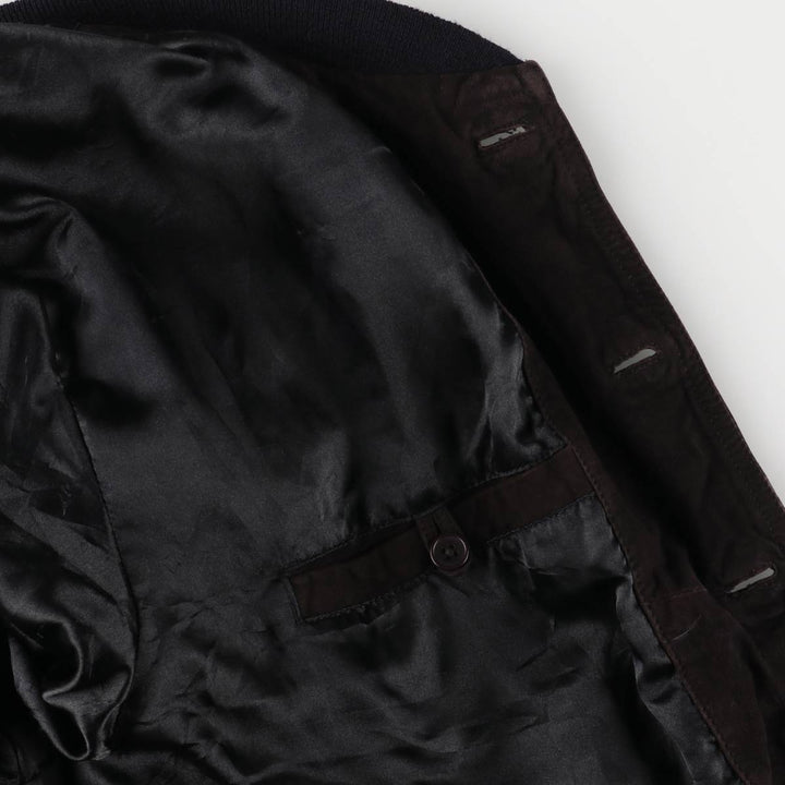Vintage suede leather blouson, men's size XL Genuine Leather Suede Leather brown type Vintage Second Hand