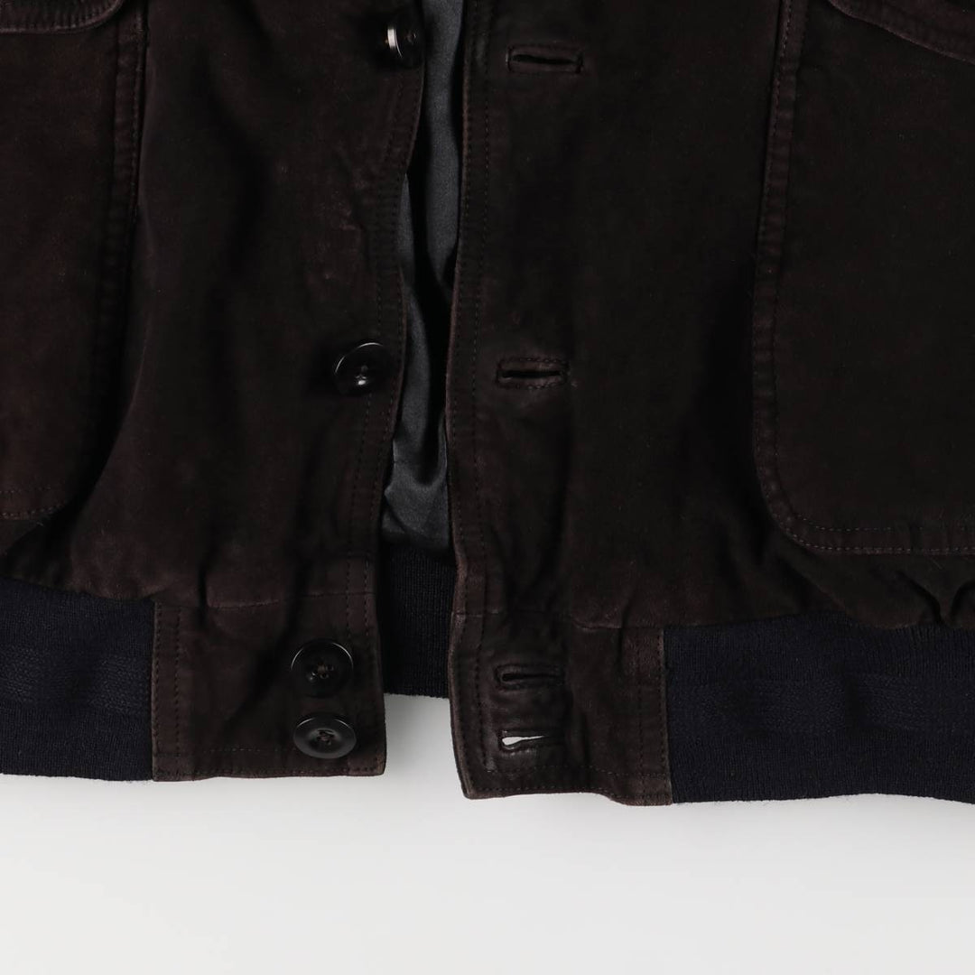 Vintage suede leather blouson, men's size XL Genuine Leather Suede Leather brown type Vintage Second Hand