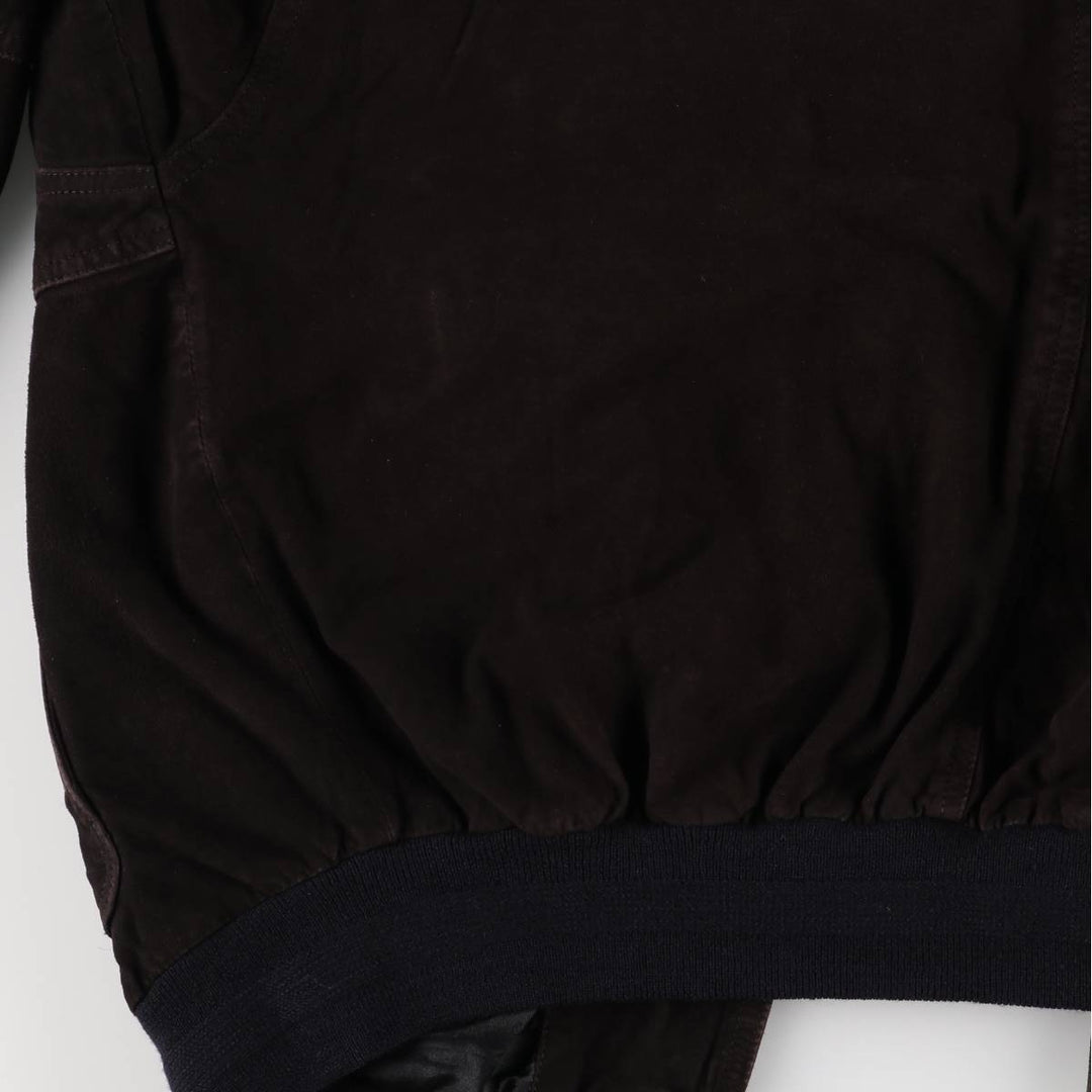 Vintage suede leather blouson, men's size XL Genuine Leather Suede Leather brown type Vintage Second Hand