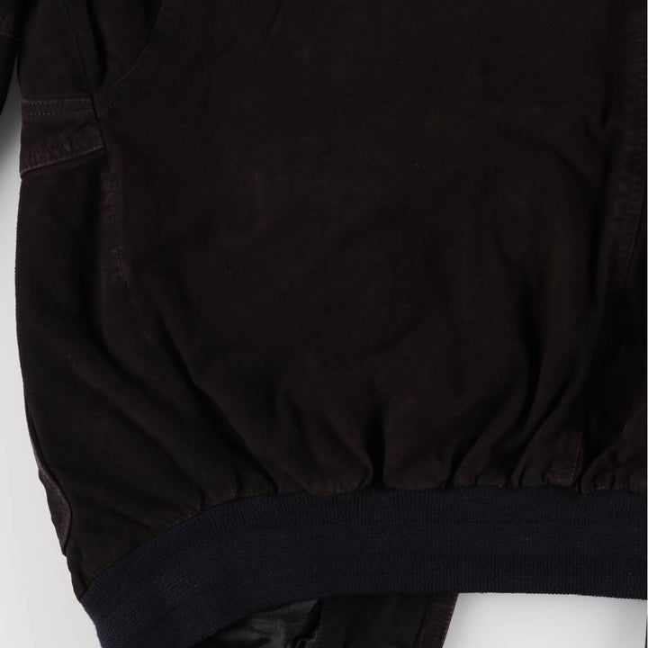 Vintage suede leather blouson, men's size XL Genuine Leather Suede Leather brown type Vintage Second Hand
