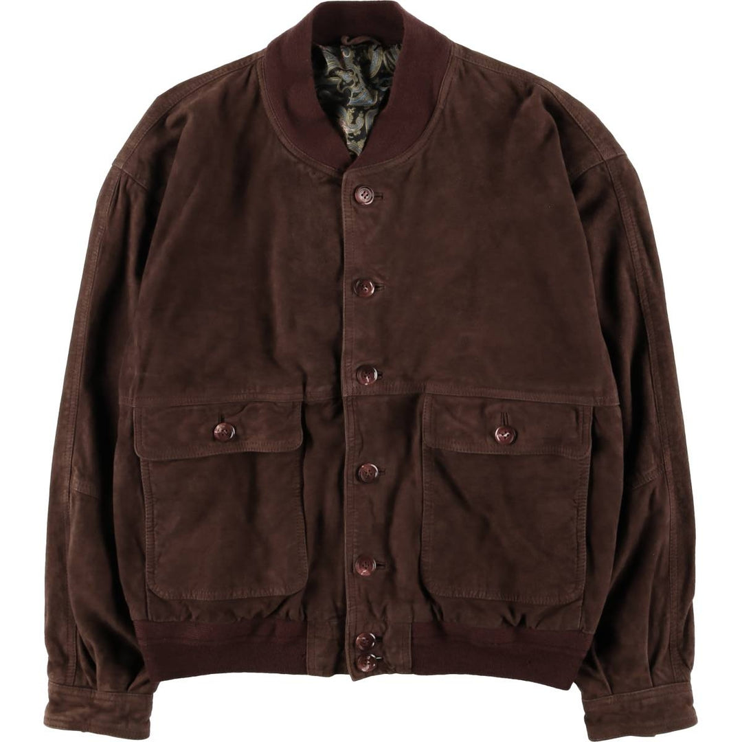 Oversized C and A suede leather jacket, men's size XXXL Genuine Leather Suede Leather bordeaux Vintage Second Hand