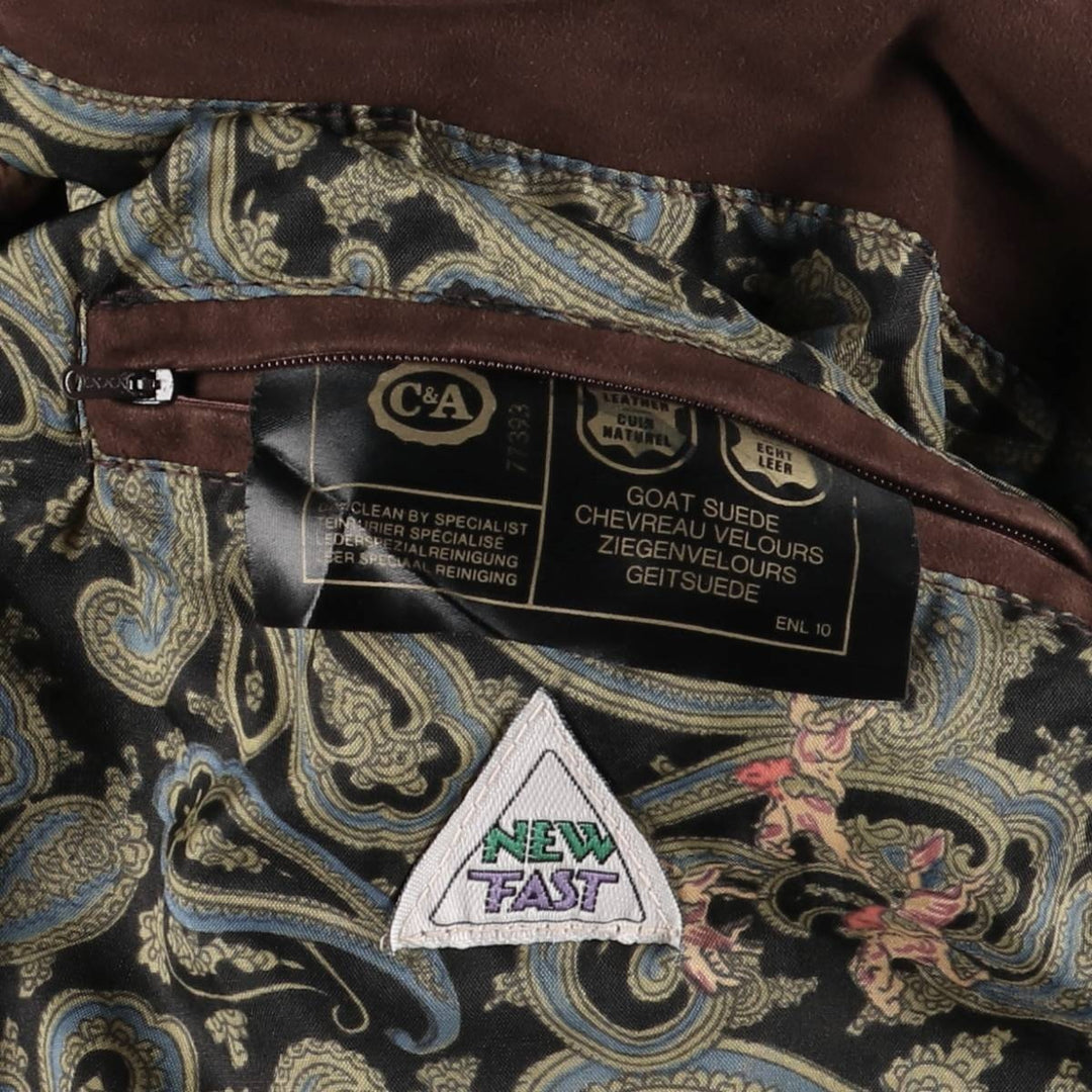 Oversized C and A suede leather jacket, men's size XXXL Genuine Leather Suede Leather bordeaux Vintage Second Hand