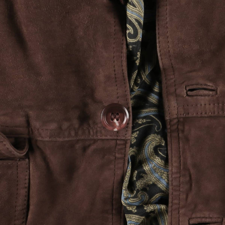 Oversized C and A suede leather jacket, men's size XXXL Genuine Leather Suede Leather bordeaux Vintage Second Hand