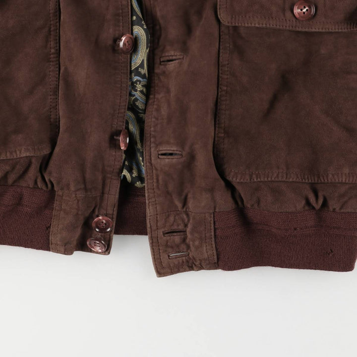 Oversized C and A suede leather jacket, men's size XXXL Genuine Leather Suede Leather bordeaux Vintage Second Hand