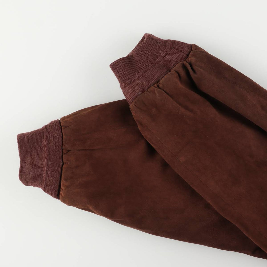 Oversized stand-collar suede leather jacket, men's size XXXL genuine leather bordeaux Vintage Second Hand