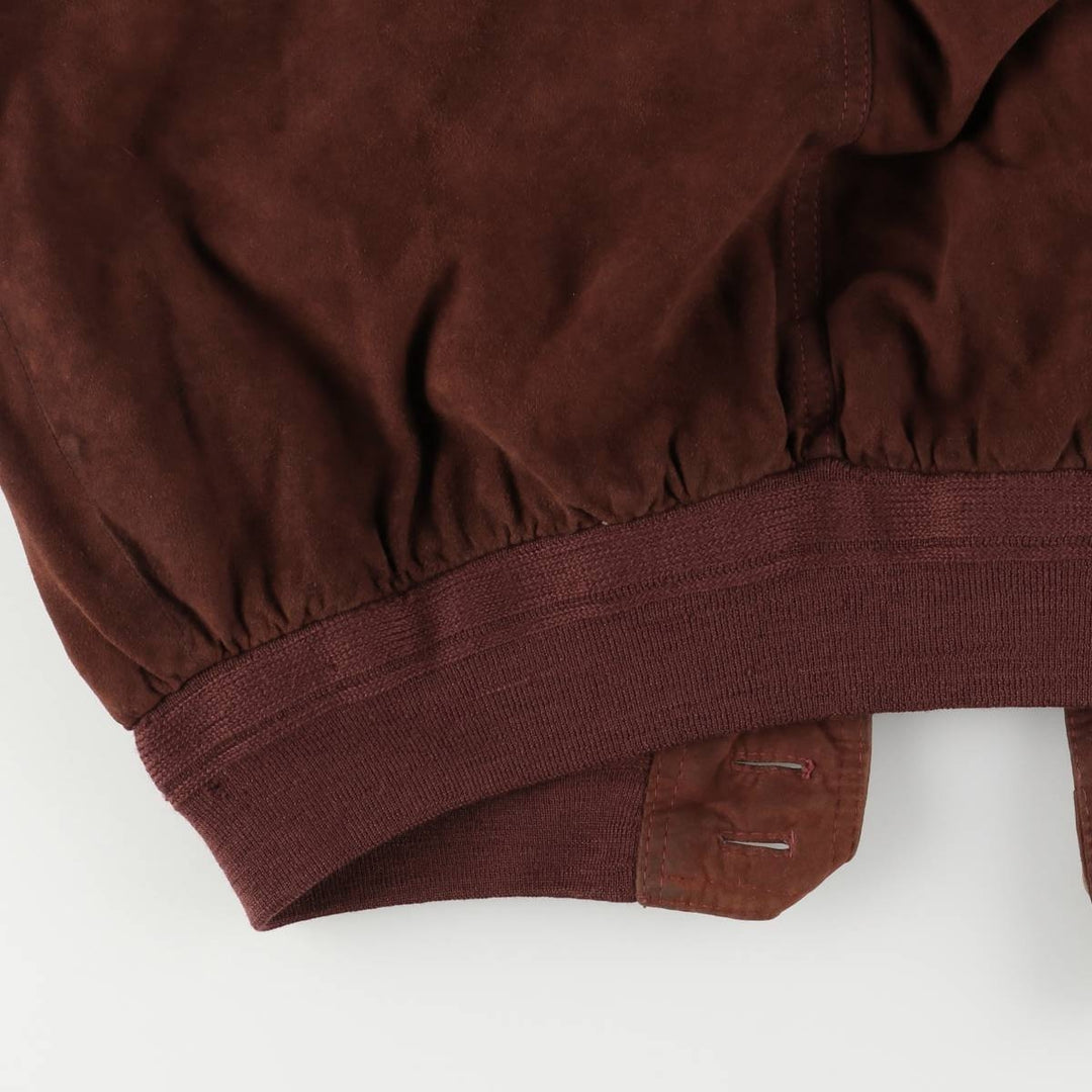Oversized stand-collar suede leather jacket, men's size XXXL genuine leather bordeaux Vintage Second Hand