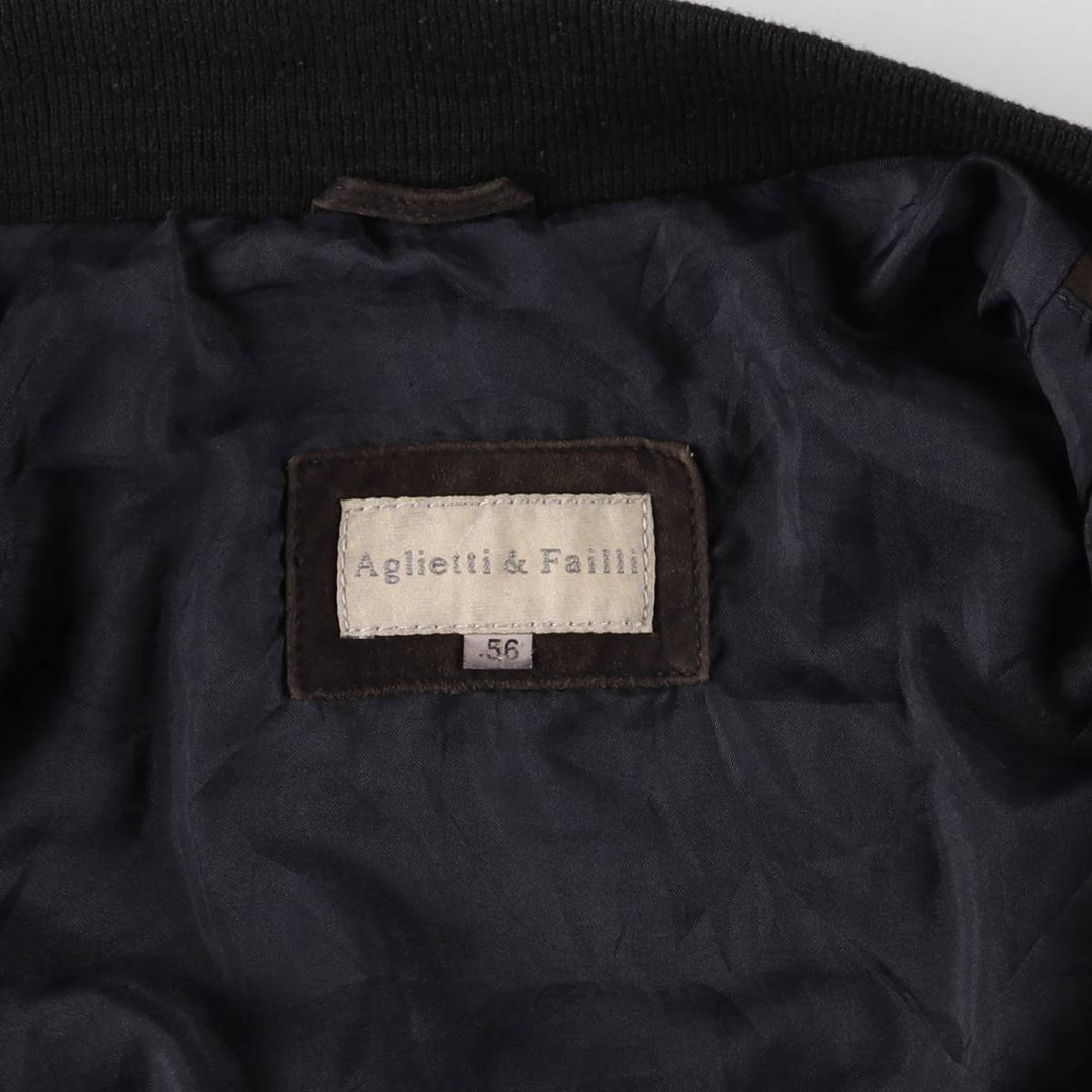 Aglietti and Failli suede leather jacket, men's size XL, vintage Genuine Leather Suede Leather brown type Vintage Second Hand