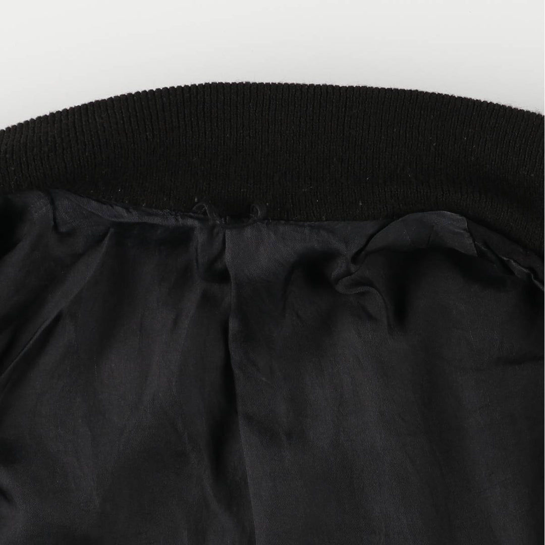 Stand-collar suede leather blouson, men's size S unclear black type Vintage Second Hand