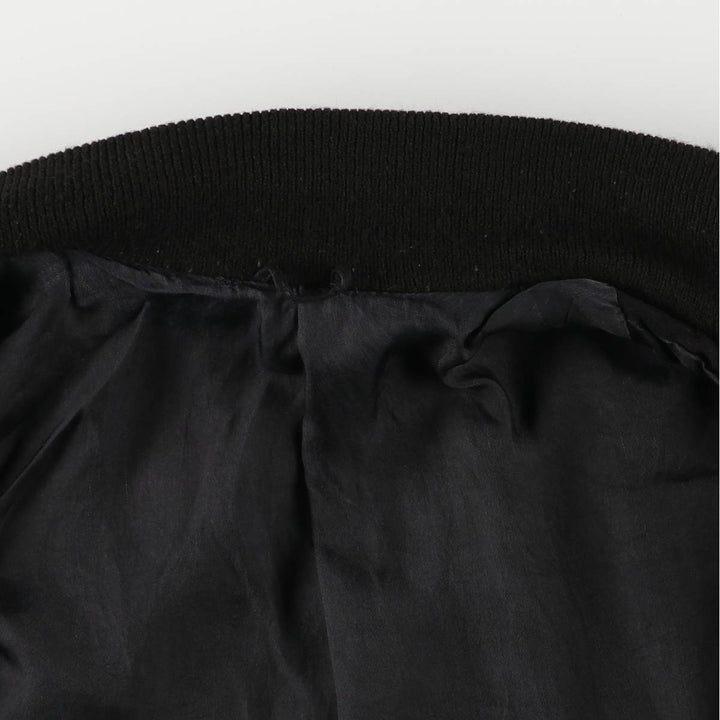 Stand-collar suede leather blouson, men's size S unclear black type Vintage Second Hand