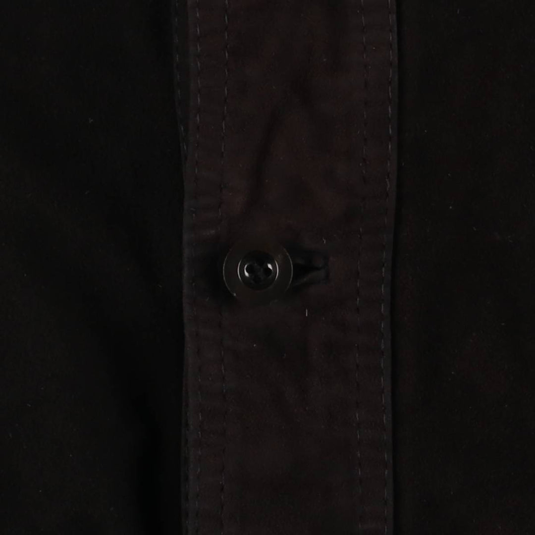 Stand-collar suede leather blouson, men's size S unclear black type Vintage Second Hand