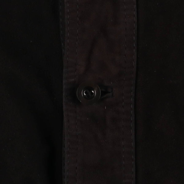 Stand-collar suede leather blouson, men's size S unclear black type Vintage Second Hand