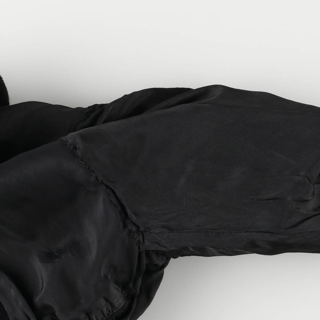 Stand-collar suede leather blouson, men's size S unclear black type Vintage Second Hand