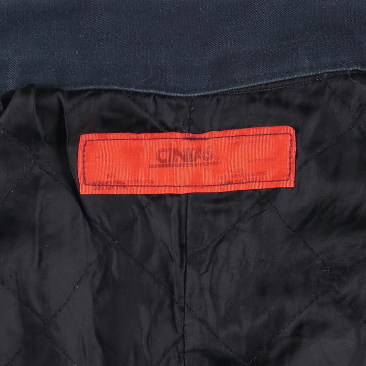 CINTAS padded work jacket, men's size L polyester navy blue type Vintage Second Hand
