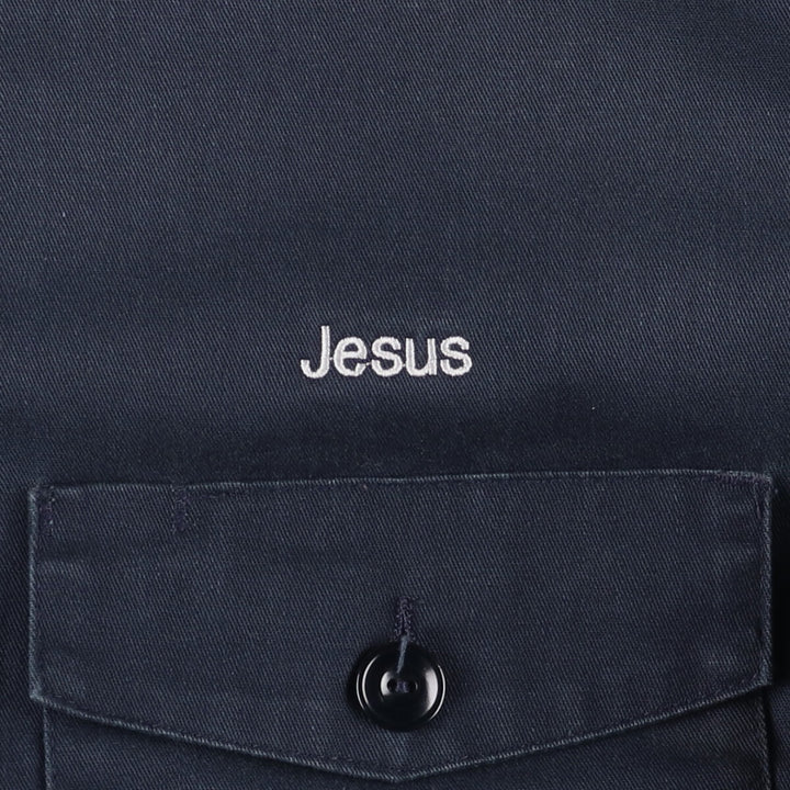 CINTAS padded work jacket, men's size L polyester navy blue type Vintage Second Hand