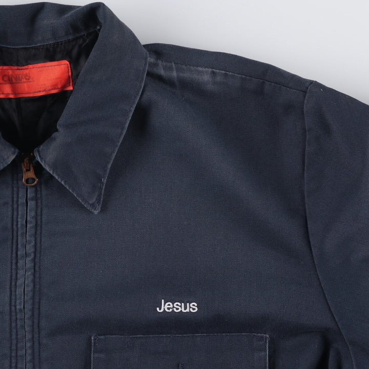 CINTAS padded work jacket, men's size L polyester navy blue type Vintage Second Hand