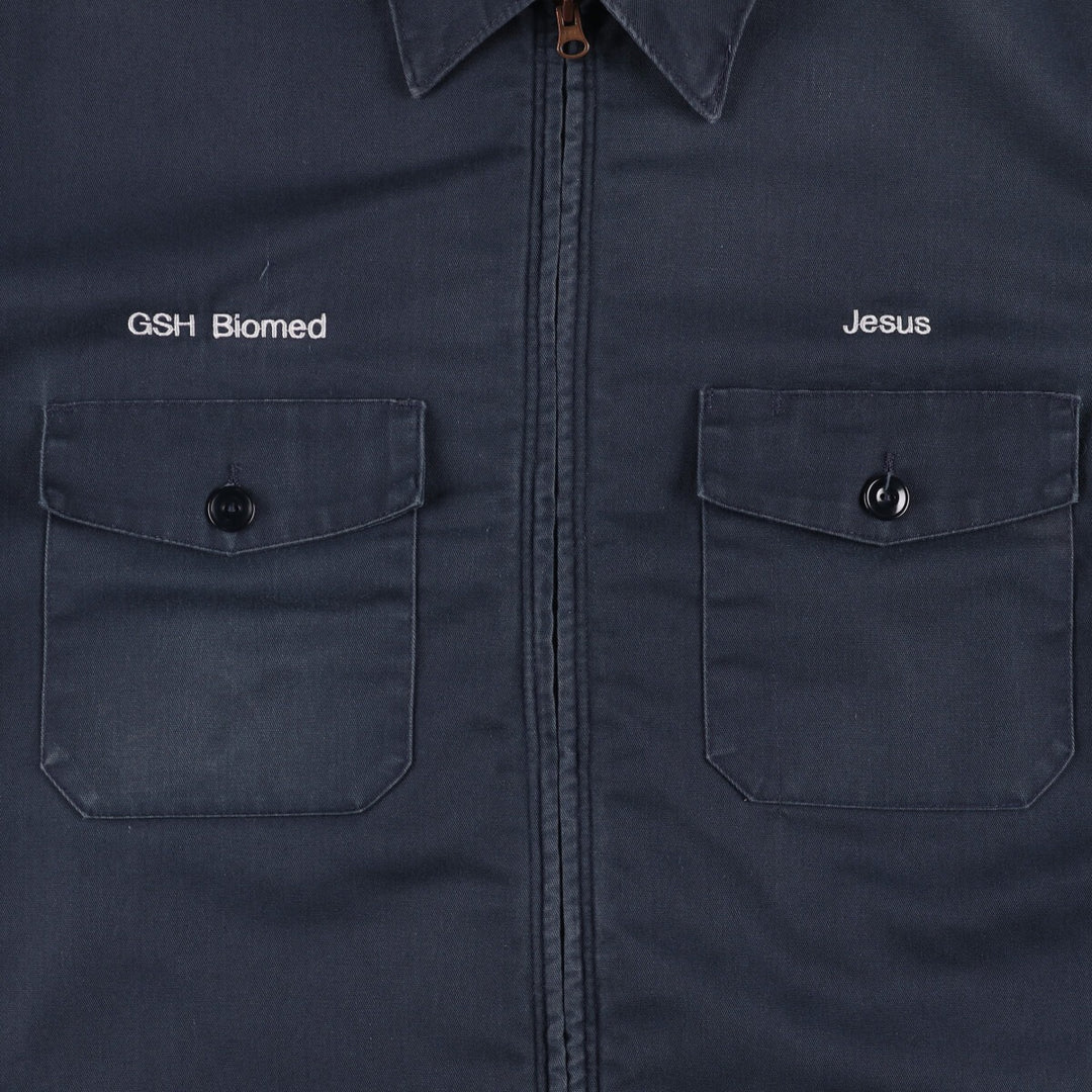 CINTAS padded work jacket, men's size L polyester navy blue type Vintage Second Hand