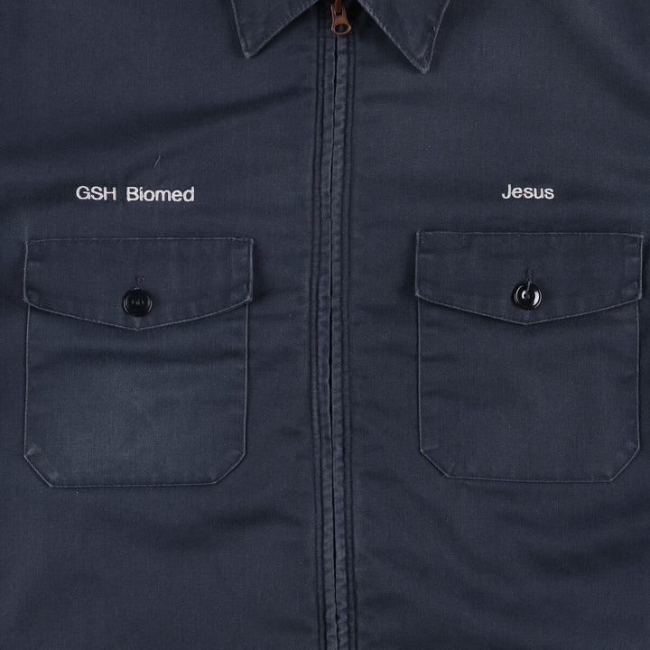 CINTAS padded work jacket, men's size L polyester navy blue type Vintage Second Hand