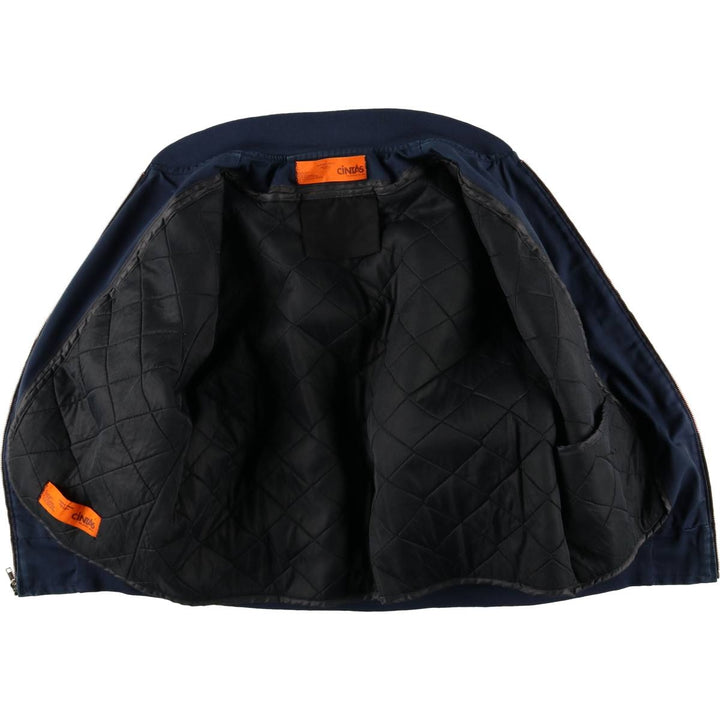 CINTAS Work Blouson, Made in USA, Men's Size L polyester navy blue type Vintage Second Hand