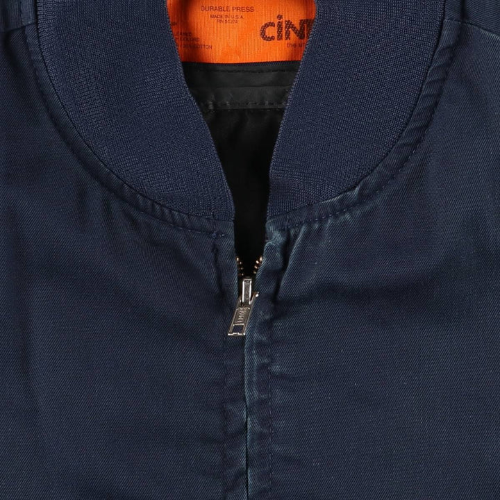 CINTAS Work Blouson, Made in USA, Men's Size L polyester navy blue type Vintage Second Hand