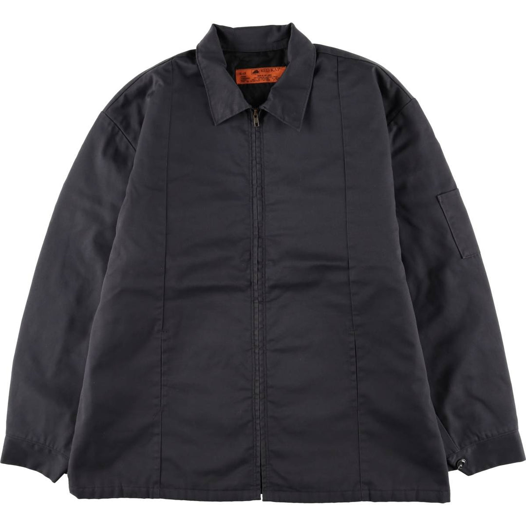 90'S Red Kap Work Jacket, Men's XL, Vintage polyester Charcoal Vintage Second Hand