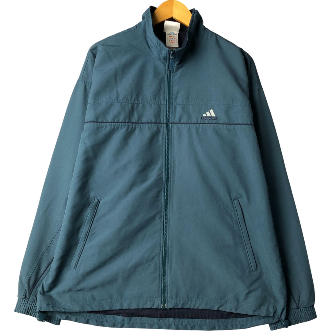 00'S adidas windbreaker men's XL size polyester turquoise blue Vintage Second Hand