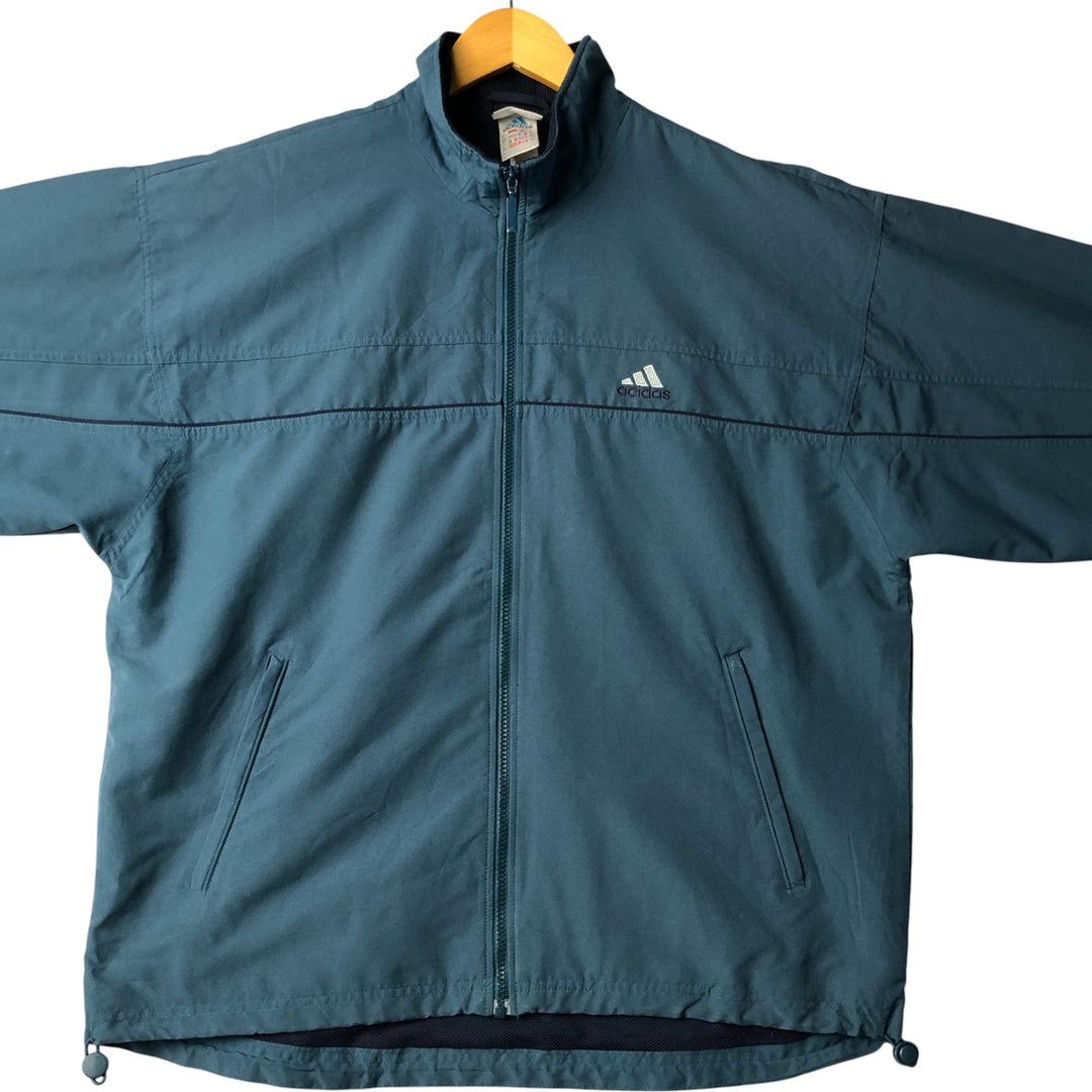 00'S adidas windbreaker men's XL size polyester turquoise blue Vintage Second Hand