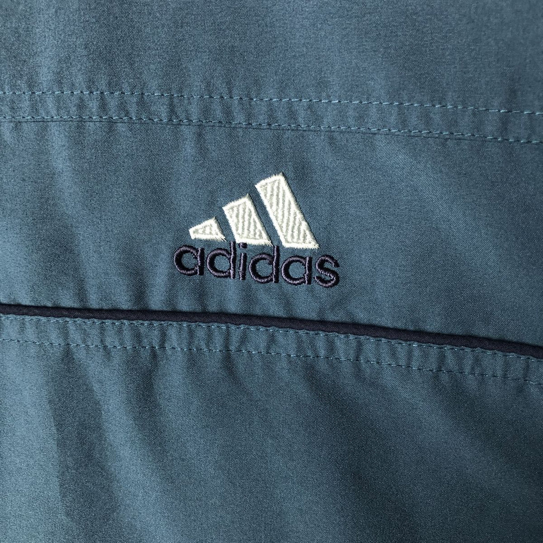 00'S adidas windbreaker men's XL size polyester turquoise blue Vintage Second Hand