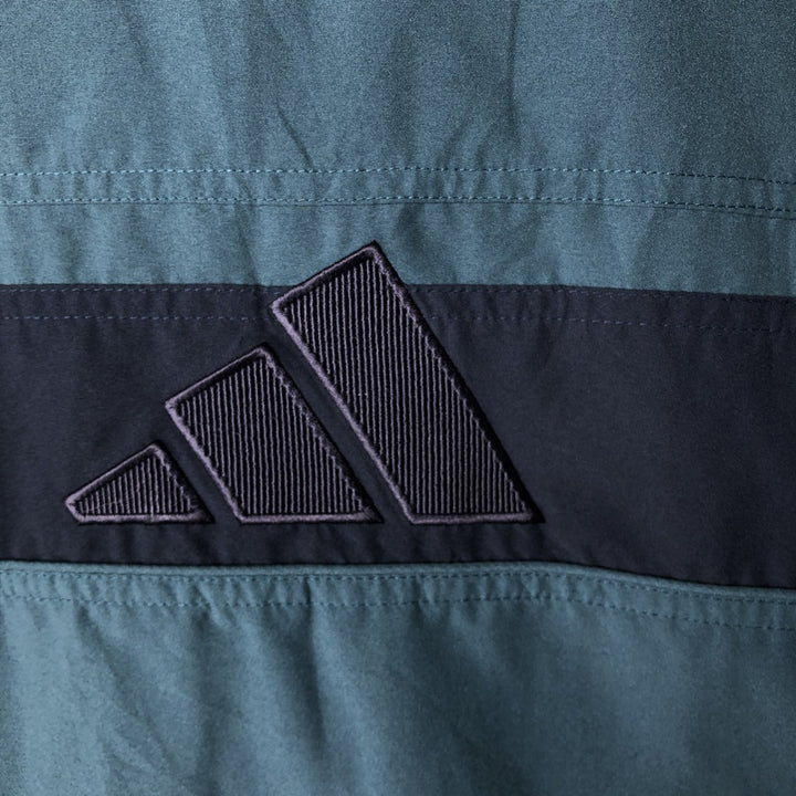 00'S adidas windbreaker men's XL size polyester turquoise blue Vintage Second Hand