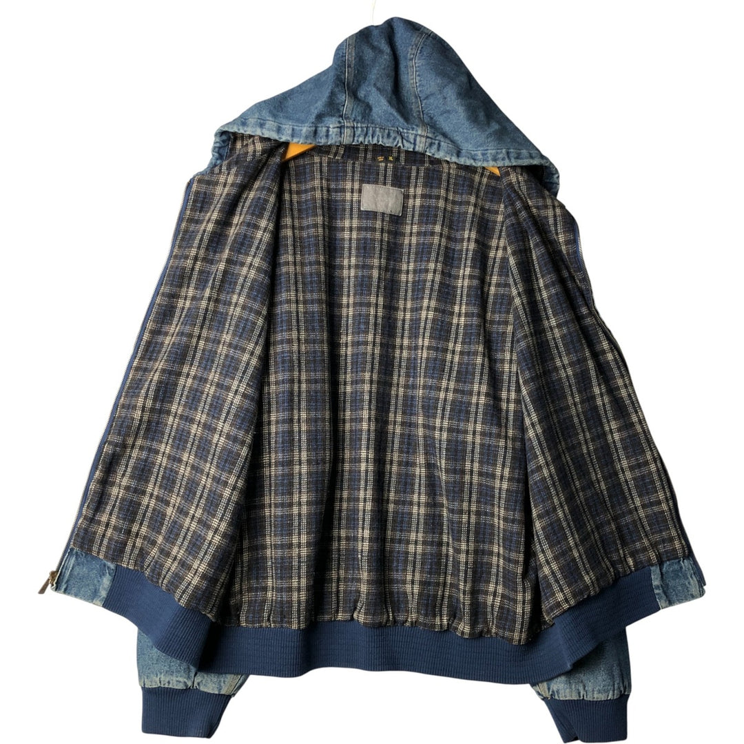Vintage 90'S Lee padded denim hoodie, men's size XL others blue type Vintage Second Hand