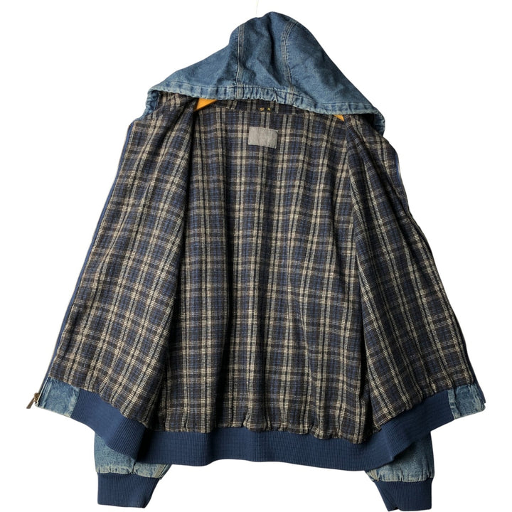 Vintage 90'S Lee padded denim hoodie, men's size XL others blue type Vintage Second Hand