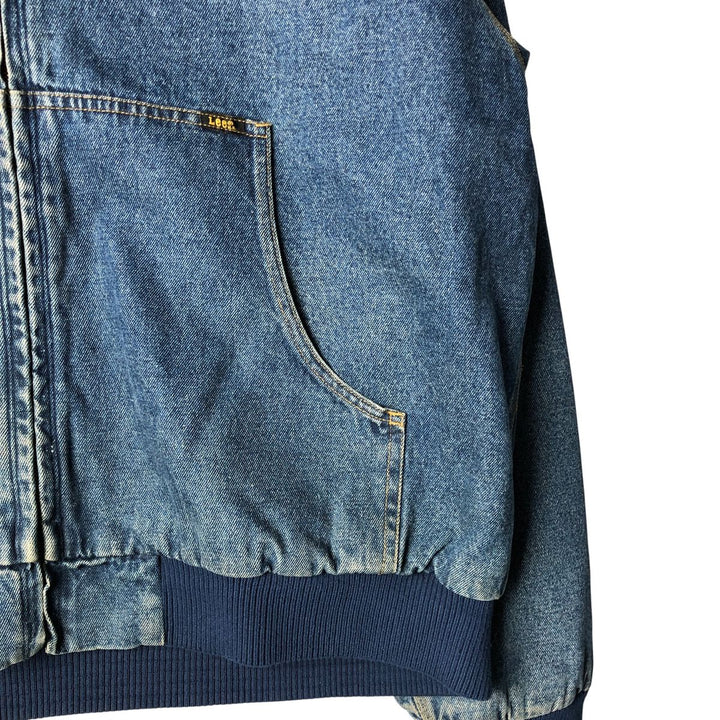 Vintage 90'S Lee padded denim hoodie, men's size XL others blue type Vintage Second Hand