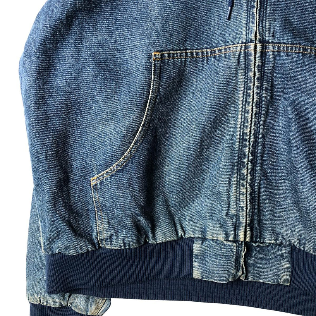 Vintage 90'S Lee padded denim hoodie, men's size XL others blue type Vintage Second Hand