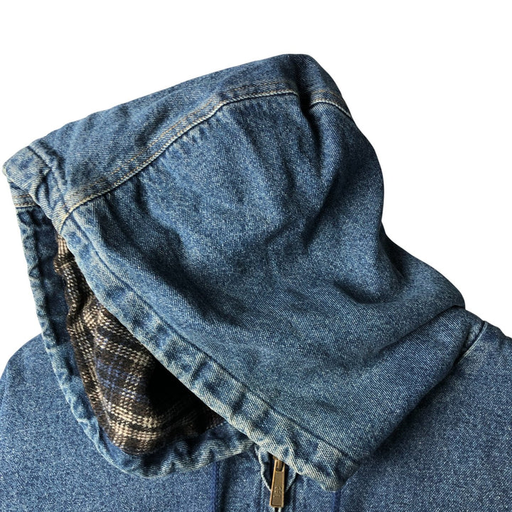Vintage 90'S Lee padded denim hoodie, men's size XL others blue type Vintage Second Hand