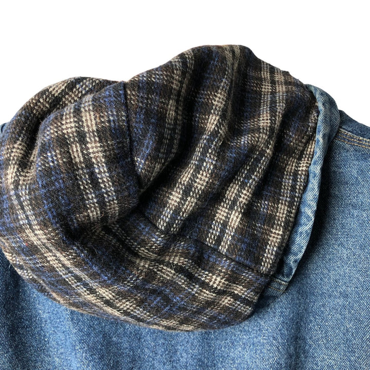 Vintage 90'S Lee padded denim hoodie, men's size XL others blue type Vintage Second Hand