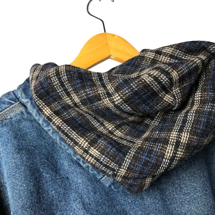 Vintage 90'S Lee padded denim hoodie, men's size XL others blue type Vintage Second Hand