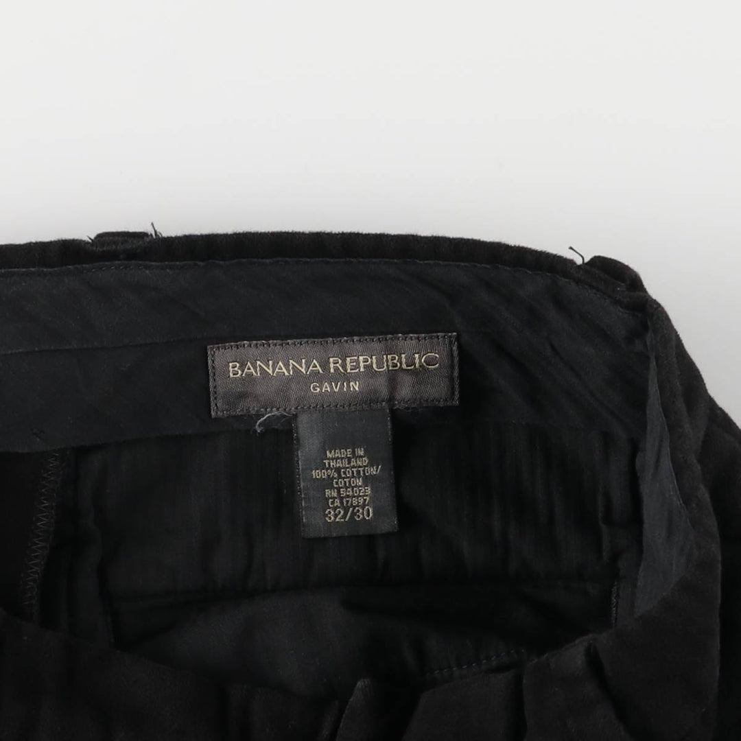 Banana Republic Gavin Peach Skin Tapered Pants, Men's, Size W31 cotton black type Vintage Second Hand