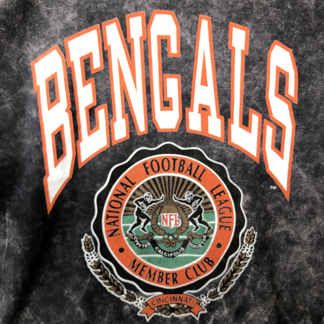 Vintage 1990'S Nutmeg NFL Cincinnati Bengals Tie-Dye Pattern Sports T-Shirt, Made in USA, Men's Size XL cotton black type Vintage Second Hand