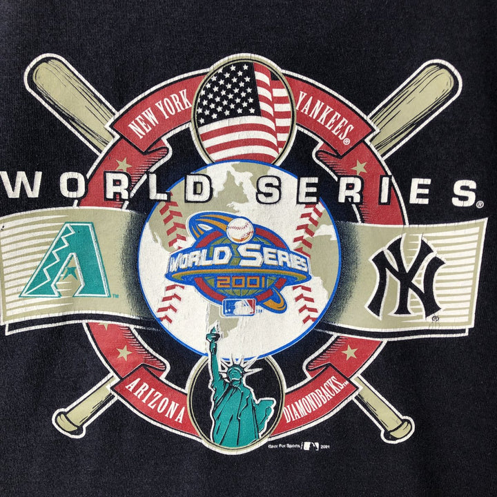 2000'S Gear MLB New York Yankees Sports Print T-Shirt, Made in USA, Men's XL cotton navy blue type Vintage Second Hand