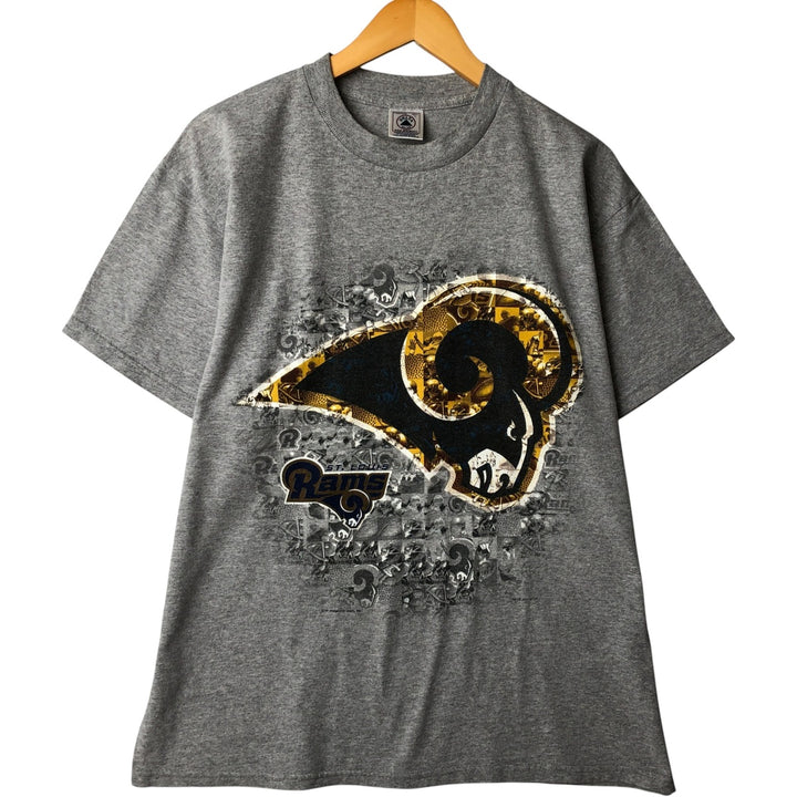 2000'S Delta NFL Los Angeles Rams Sports Print T-Shirt, Men's Size Large cotton gray type Vintage Second Hand