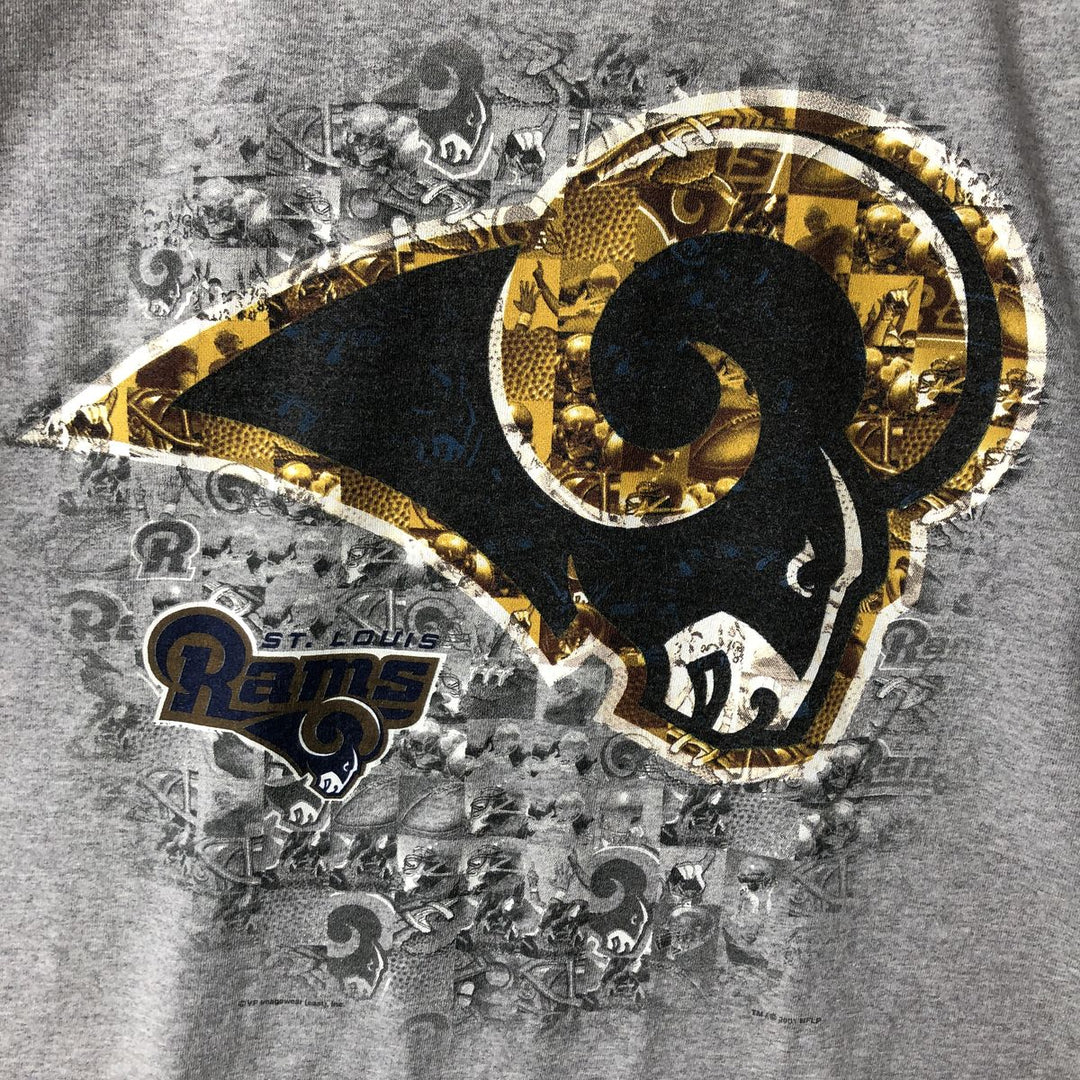 2000'S Delta NFL Los Angeles Rams Sports Print T-Shirt, Men's Size Large cotton gray type Vintage Second Hand