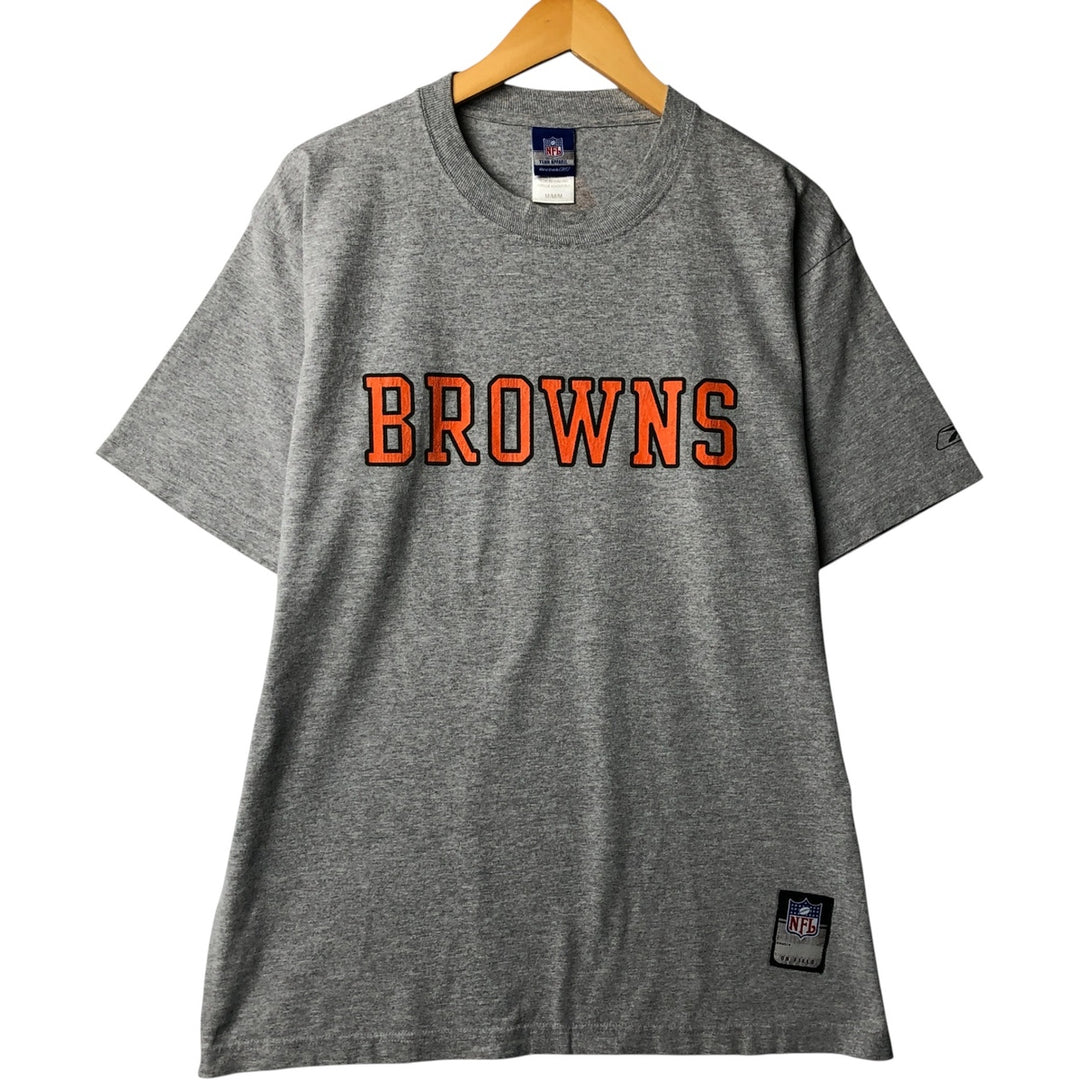 Reebok NFL Cleveland Browns Sports Print T-Shirt, Men's Size Medium cotton gray type Vintage Second Hand