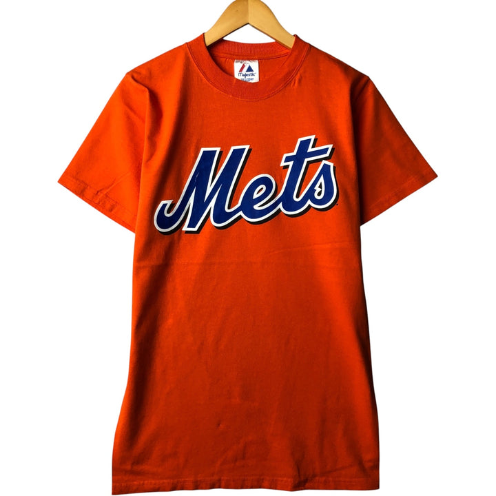 2000'S Majestic MLB New York Mets Sports Print T-Shirt, Men's Size Small cotton orange type Vintage Second Hand