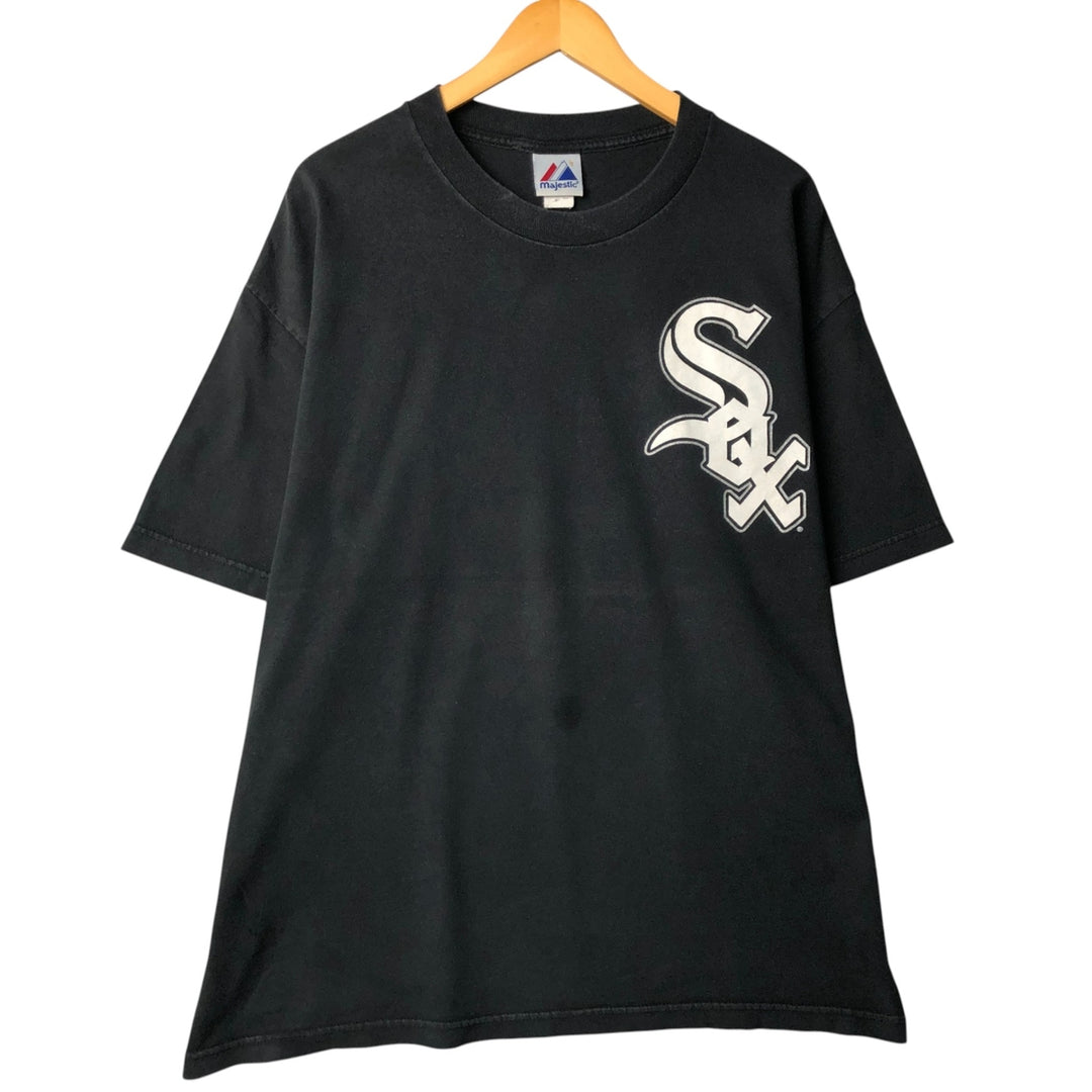 2000'S Majestic MLB Chicago White Sox Sports Print T-Shirt, Men's XXL unclear black type Vintage Second Hand