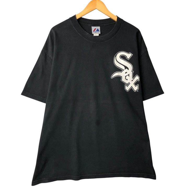 2000'S Majestic MLB Chicago White Sox Sports Print T-Shirt, Men's XXL unclear black type Vintage Second Hand