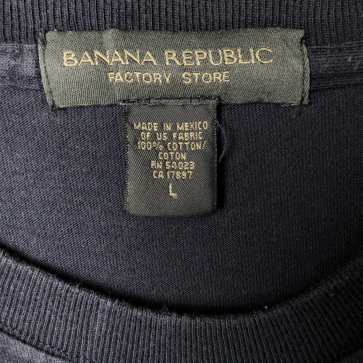 2000'S Banana Republic Short Sleeve Logo T-Shirt, Men's Size L cotton black type Vintage Second Hand