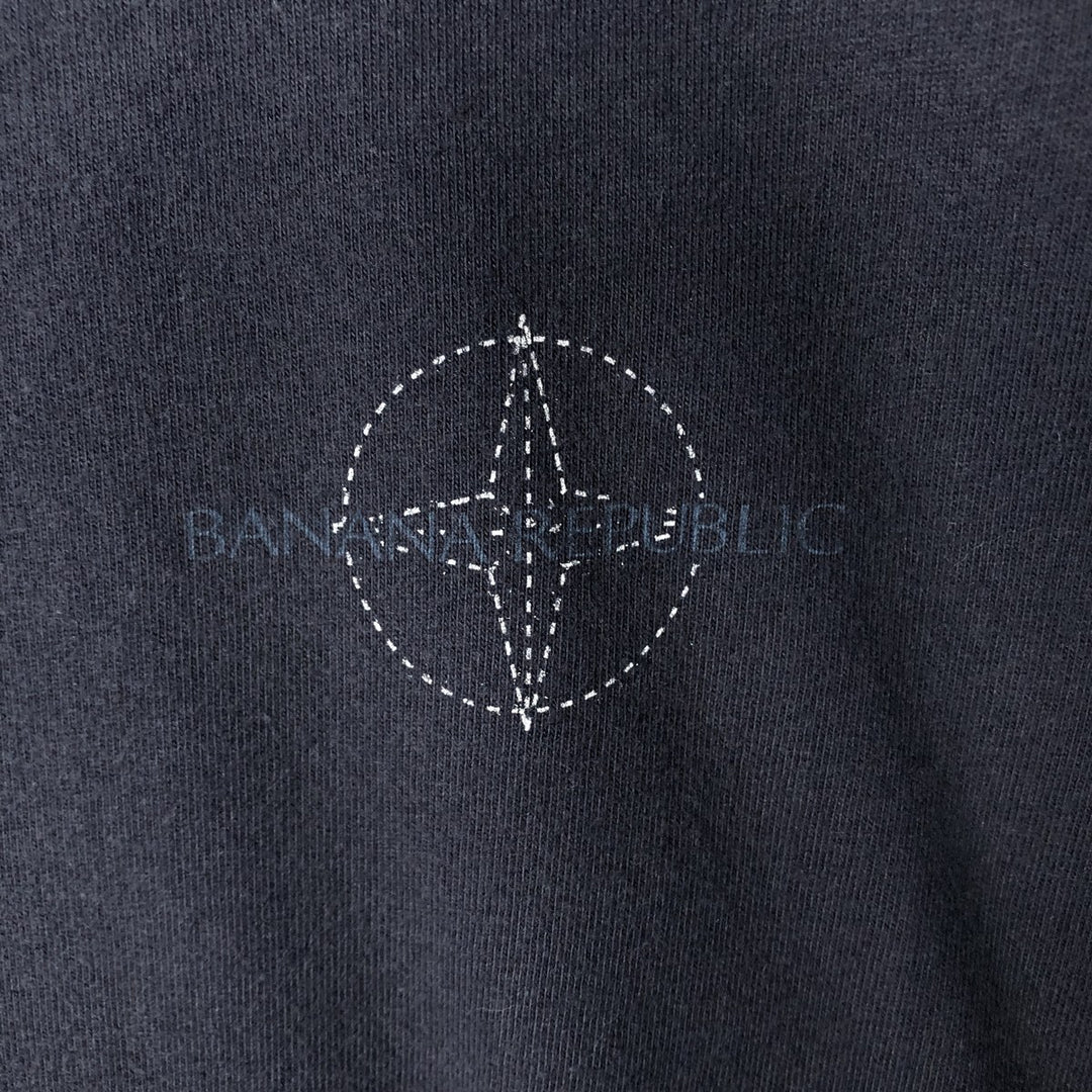 2000'S Banana Republic Short Sleeve Logo T-Shirt, Men's Size L cotton black type Vintage Second Hand