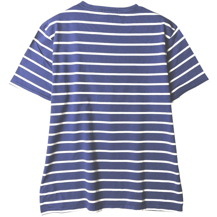 Ralph Lauren POLO RALPH LAUREN CUSTOM SLIM FIT short sleeve striped T-shirt men's size M cotton blue type Vintage Second Hand